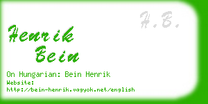 henrik bein business card